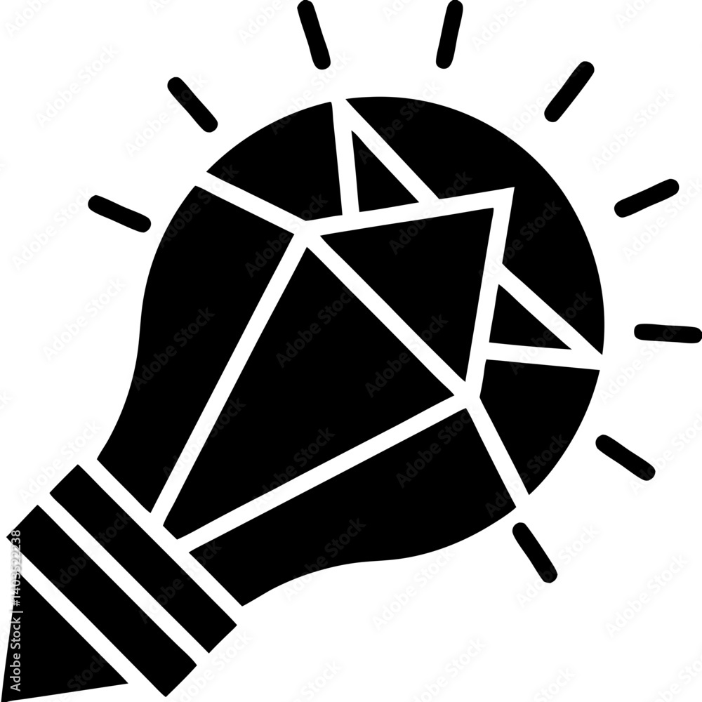 Poster a brilliant idea shines like a precious gem, illuminating the path to innovation with a bold, black-