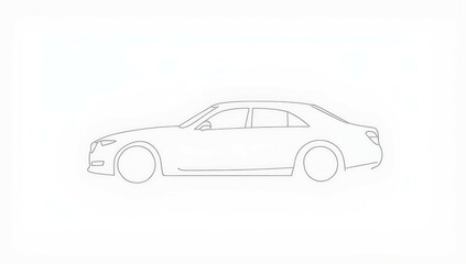 Naklejka premium Elegant Car Outline Illustration