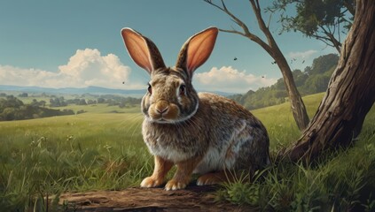 Obraz premium Rabbit concept illustration