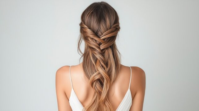 Woman's elegant braided hairstyle