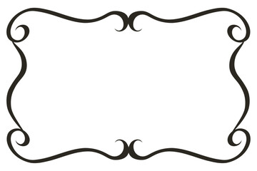 Vintage ornament frame for text and design. Elegant decorative border frame and wedding ornament isolated.