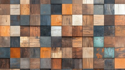Wood block wall pattern