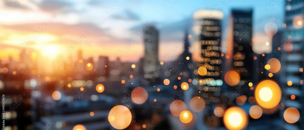 Poster a captivating nighttime view of a futuristic, technologically advanced smart city, illuminated by th
