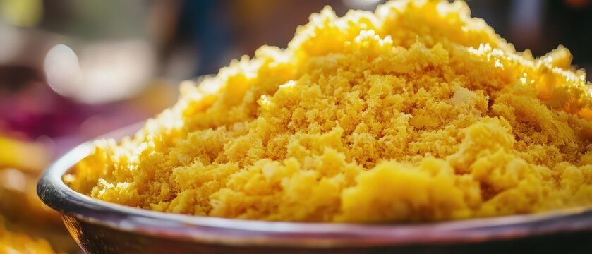 Yellow sweet dessert decoration