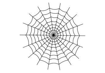 Fototapeta premium Spiderweb illustration for halloween or spooky designs isolated on white background