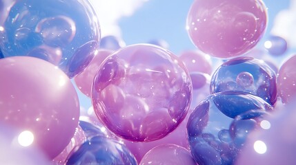 Softly Glowing Bubbles in a Peaceful Photorealistic Background