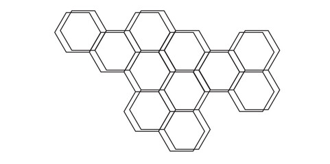 Geometric Hexagonal Pattern Design. Modern Honeycomb Structure Illustration. Tessellated Hexagonal Shape Concept and Futuristic Honeycomb Geometry. Abstract Polygonal Network Design.
