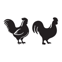 vector illustration of a rooster