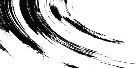 Obraz premium Abstract black grunge white transparent background. Black brush stroke on transparent background. Paint brush black ink splash on white abstract background.