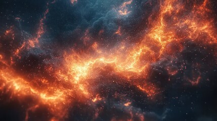 Cosmic Inferno: A fiery nebula's breathtaking dance of light and energy