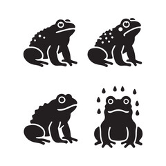 set of vector frogs
