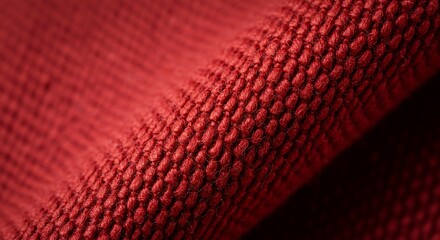 Rich Red Textured Fabric Close-Up AI Generated