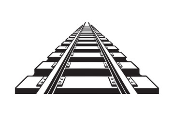 railroad tracks isolated on white background.