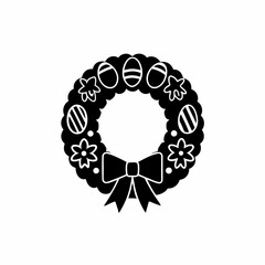 creative details Easter Wreath Icon Vector Illustration