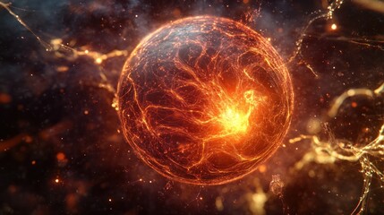 Fiery planet explodes in cosmic dust cloud