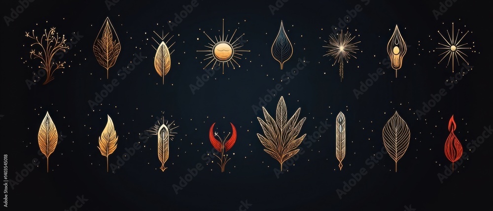 Poster colorful and dynamic festival fireworks with sparkling sparkles arranged in a creative line icon gra