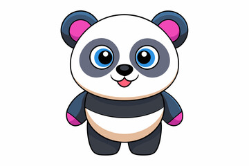 A Cute Panda vector art in illustration on white background