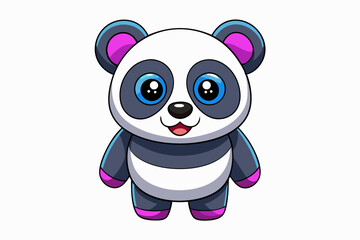 A Cute Panda vector art in illustration on white background
