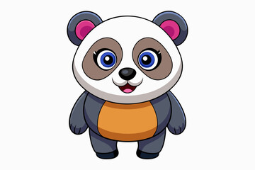 A Cute Panda vector art in illustration on white background
