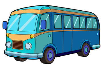 old bus isolated on white background