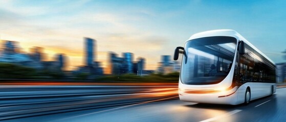 Fototapeta premium Aerial view of a futuristic cityscape with skyscrapers and a dynamic network of high-speed data transfer and communication infrastructure.