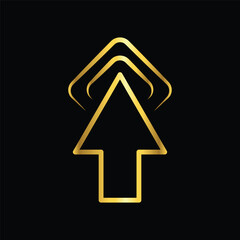 gold color mouse arrow cursor icon, flat, design, vector, illustrations, education, style, trendy, collections