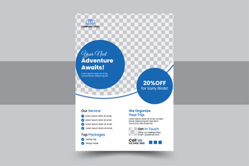Minimal and Professional Tour Flyer Layout for Travel Agencies, Holiday Offers, and Adventure Promotions