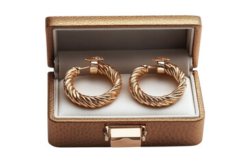Luxurious gold hoop earrings in elegant gift box perfect present intricate design rich texture