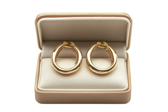 Elegant gold hoop earrings in a beige gift box perfect present luxury jewelry stylish accessory