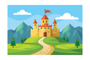 vector illustration of castle