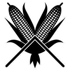 Corn silhouette design for wall art, branding material, shirt prints, food labels, and minimal rustic-themed posters.