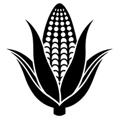 Rural vibe corn silhouette vector graphic for nature lovers, eco prints, and farm-to-table branding.