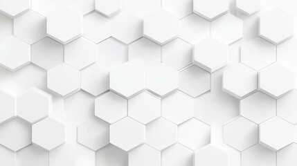 Fototapeta premium A 3D rendering of a white hexagonal pattern.