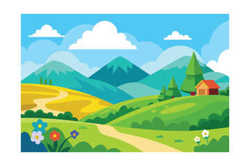 Fototapeta premium landscape with mountains and lake