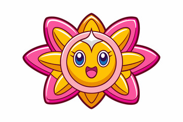 funny cartoon star with wings