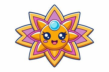 funny cartoon star with wings