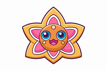 funny cartoon star with wings