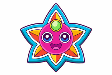 funny cartoon star with wings