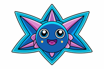 funny cartoon star with wings