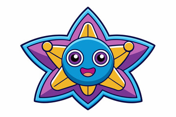 funny cartoon star with wings