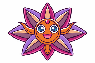 Fototapeta premium funny cartoon star with wings