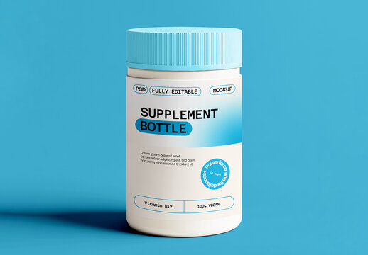 Supplement Bottle Mockup