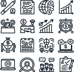 set of business icons