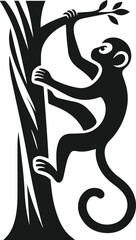 Vector silhouette of a monkey animal black