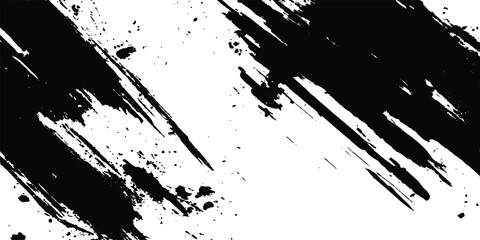 Vector grunge texture white transparent background. Black and white paintbrush strokes white transparent background. scratches for wallpaper, paint splatter template, dirt banner, watercolor design.