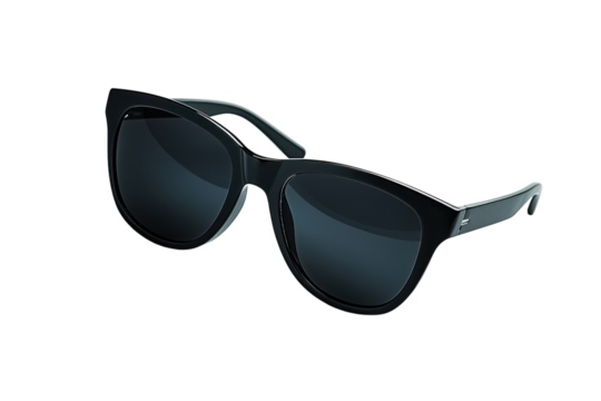 Stylish black sunglasses sleek design dark lenses perfect for summer sharp angles modern look