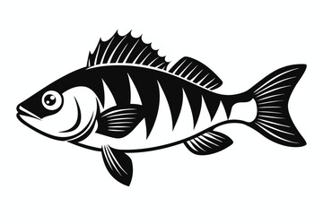 perch silhouette line art vector illustration with a white background
