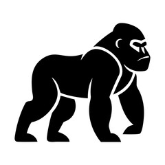 Obraz premium Majestic gorilla silhouette on white background 