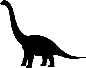 silhouette of dinosaur animal vector art illustration.
