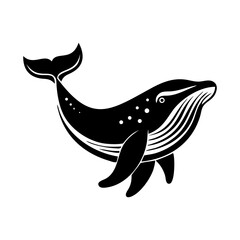 Humpback whale silhouette design sea mammal animal sign and symbol
